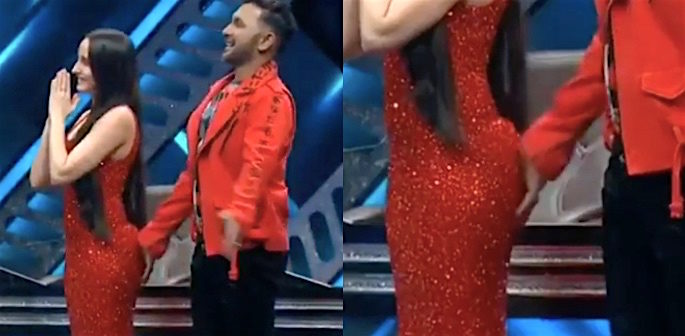 Terence Lewis touches Nora Fethi's Bottom on TV Show f