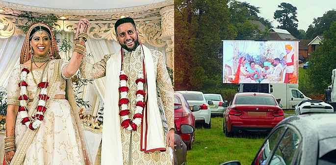 Couple have Drive-in Wedding with 200 Guests f