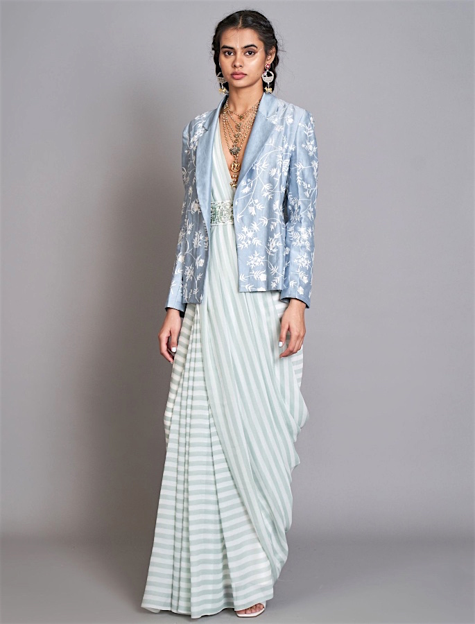 Gorgeous Saree Fashion Trends for 2021 - blazer
