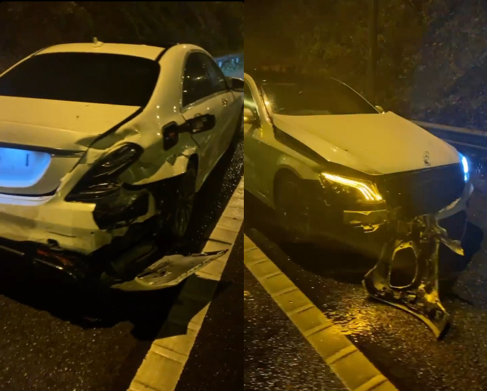 Amir Khan Destroys 90k Mercedes after car 'Lost Control'
