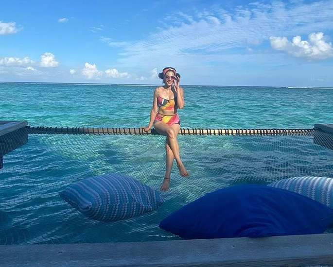 Bollywood Stars in Bikinis on the Beaches of Maldives - sea