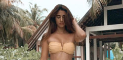 Disha Patani stuns in Strapless Peach Bikini