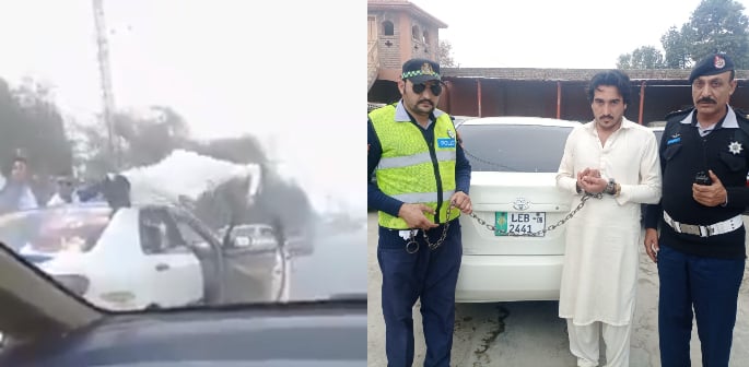 Pakistani man doing Push-ups on a Moving Car's Door | DESIblitz