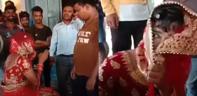Indian Man dresses as Bride to Meet Lover at Wedding f