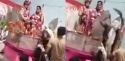 Indian Mother beats Son with Slippers at his Wedding
