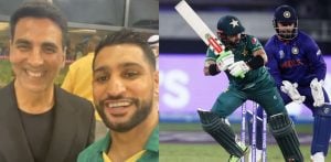 Amir Khan enjoys Pakistan Win and meets Akshay Kumar f