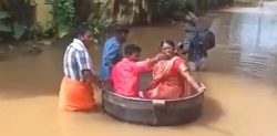 Indian Couple ‘sail’ to Wedding in Cooking Pot