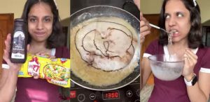 Food Blogger Cooks Maggi with Milk and Chocolate Sauce