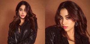 Janhvi Kapoor is ready to party in black power suit - f