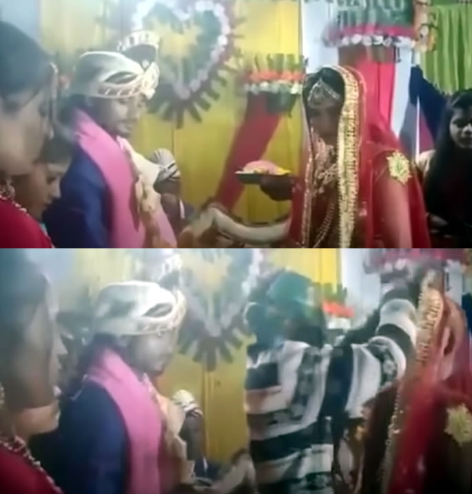 Indian Brides Lover disrupts her Wedding Ceremony - garlands