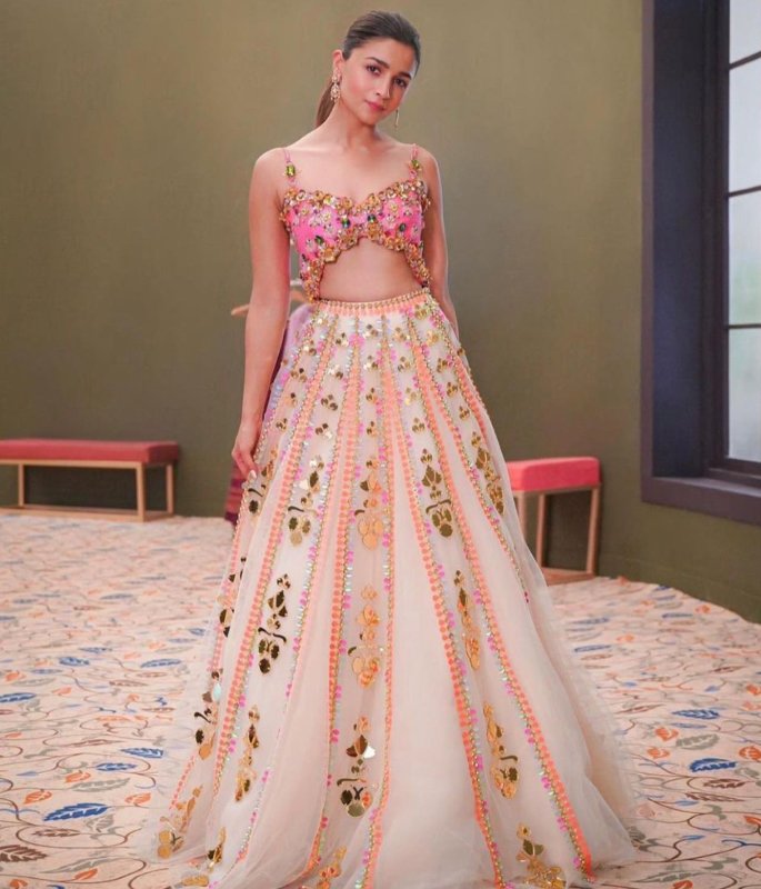 Alia Bhatt sparkles in Pink Embellished Lehenga - 2