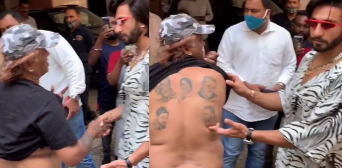 Ranveer Singh reacts to Fan's Tattoo of his Face f