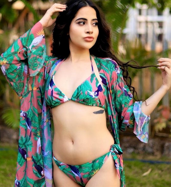 Urfi Javed sizzles in Tropical Printed Bikini