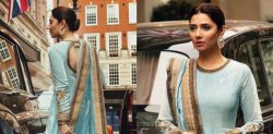 Mahira Khan stuns in Ice Blue Anarkali