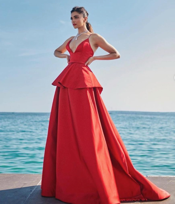 Deepika Padukone stuns in custom red Louis Vuitton gown - f-2