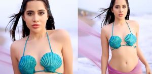 Urfi Javed turns heads in Seashell Bikini Top & Sheer Sarong f