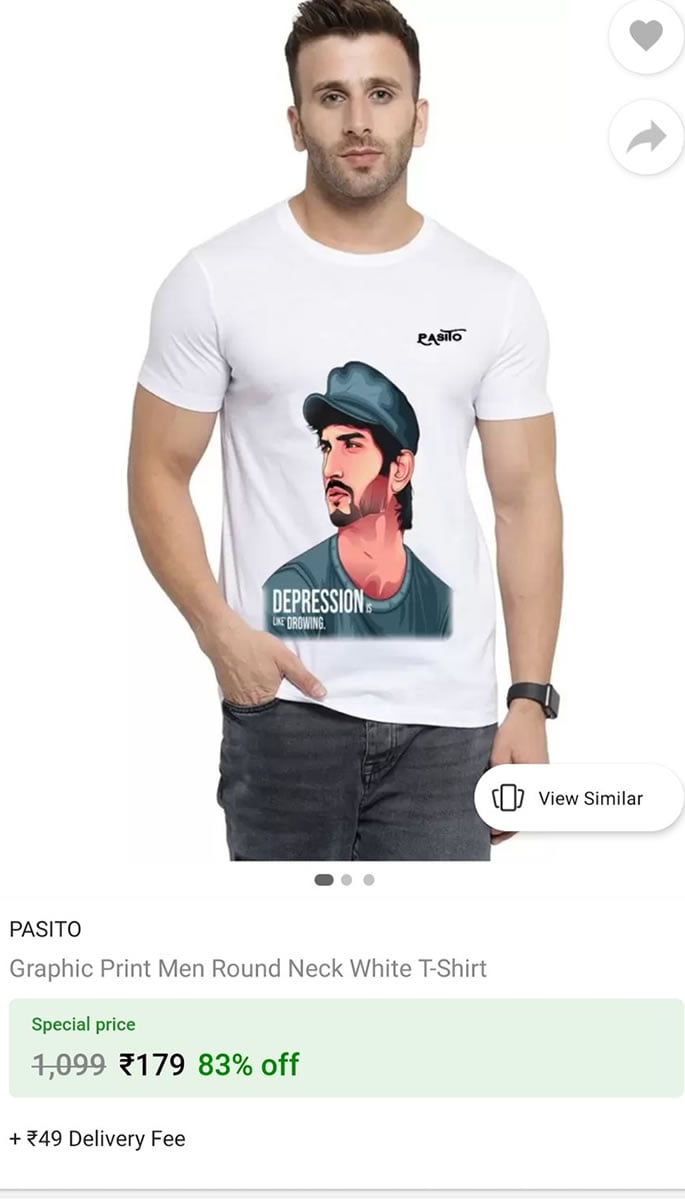 Flipkart under Fire for Selling SSR 'Depression' T-Shirt