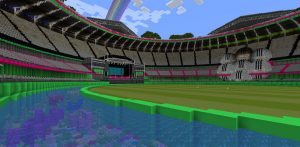The Hundred builds Cricket Stadium in Minecraft f