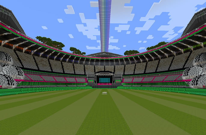 The Hundred builds Cricket Stadium in Minecraft
