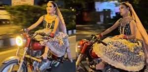 Bride rides a Royal Enfield Bullet to Wedding in Viral Video - f-3