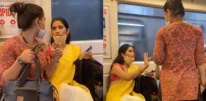 Indian Women Fight in Delhi Metro over Seating Arrangement - f
