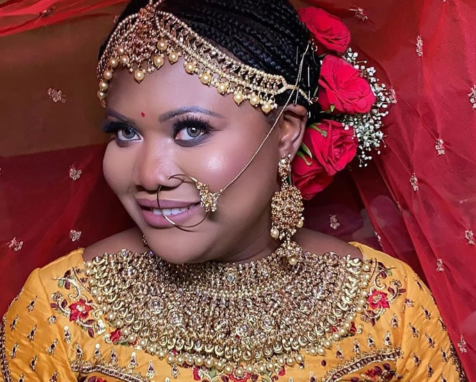 Nigerian Woman transforms into Indian Bride 3