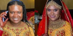 Nigerian Woman transforms into Indian Bride