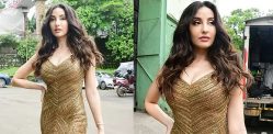 Nora Fatehi shimmers in Figure-Hugging Gold Gown f