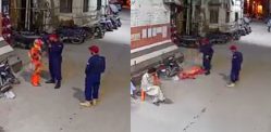 Pakistani Security Guard caught Hitting Pregnant Woman