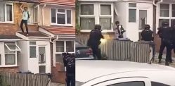 Shocking Moment Armed Police surround Knifeman