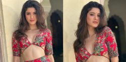 Shanaya Kapoor celebrates Navratri in Red Floral Lehenga