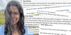 Journalist Neha Dixit gets Flak from Women for Karwa Chauth Twee