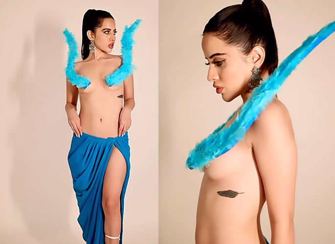 Uorfi Javed has 'Feathered Wings' in Topless video