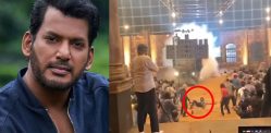 Vishal narrowly avoids Out-of-Control Truck on Film Set f