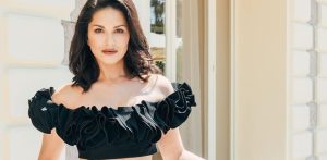Sunny Leone dazzles at Cannes with Monochrome Outfit f