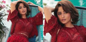 Sajal Aly turns heads in Vibrant Red Ensemble - f