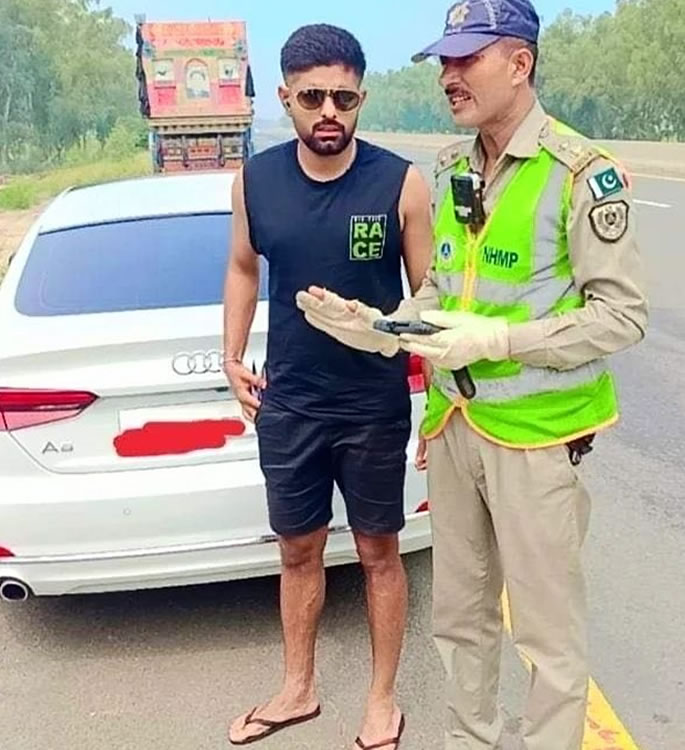 Babar Azam receives Traffic Fine for Speeding