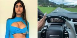 Mia Khalifa criticised for Driving at 100mph while smoking Weed