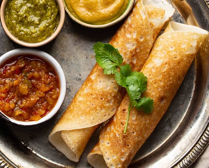 Popular Vegan Street Foods found in India - dosa