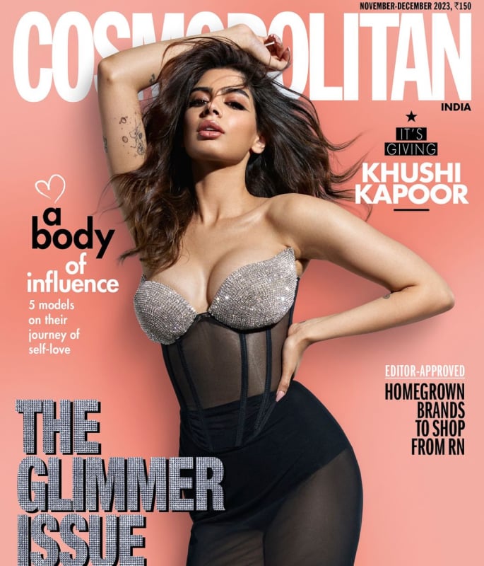 La copertina di Cosmo India di Khushi Kapoor alimenta le voci sulla chirurgia plastica - 1