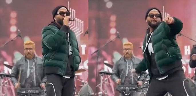 Bilal Saeed throws Mic at Fan during Performance f