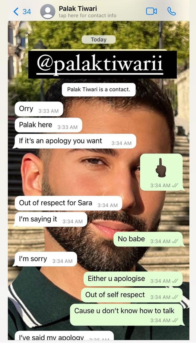 Orry gives Middle Finger to Palak Tiwari during WhatsApp 'Row'