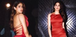 Janhvi Kapoor dazzles in Rasario Satin Maxi Dress – F