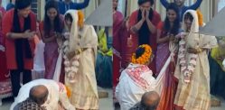 Video of Indian Groom Touching Bride's feet Goes Viral - f