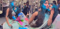 Indian Women ‘Playing Holi’ in Delhi Metro likened to ‘Soft Porn’