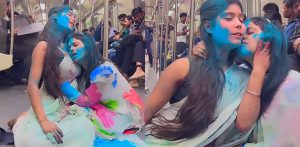 Indian Women 'Playing Holi' in Delhi Metro likened to 'Soft Porn' f