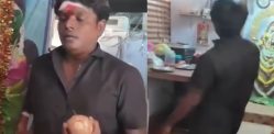 Indian Man faints after Cracking Coconut during Puja f