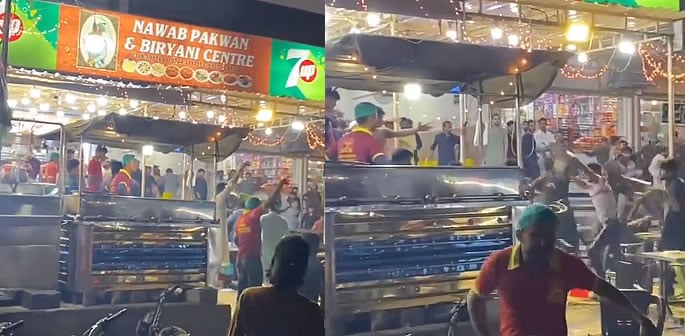 Pakistani Men brawl at Biryani Stall f