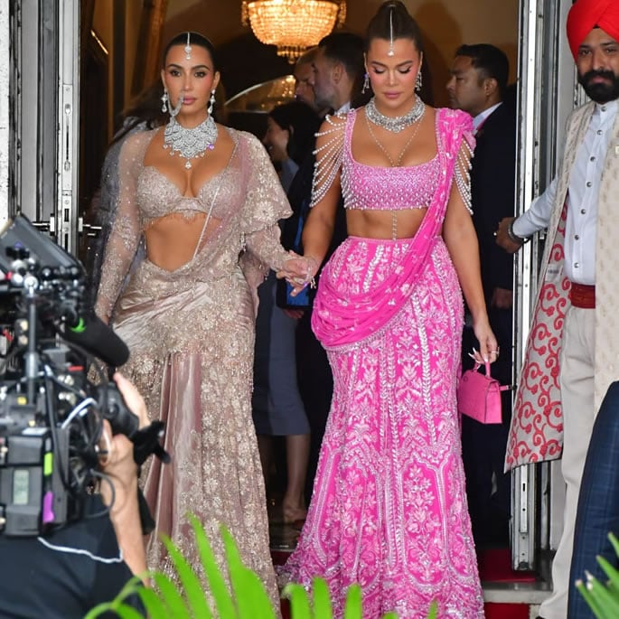 Kim & Khloe Kardashian sizzle in Bold Lehengas 2