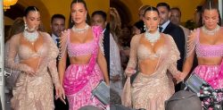Kim & Khloe Kardashian sizzle in Bold Lehengas